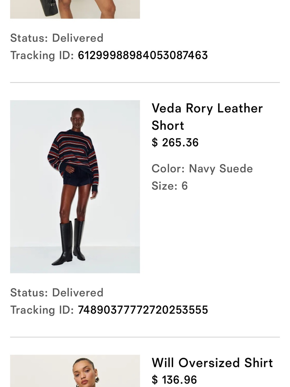 Reformation Veda Rory suede shorts navy - Picture 4 of 4